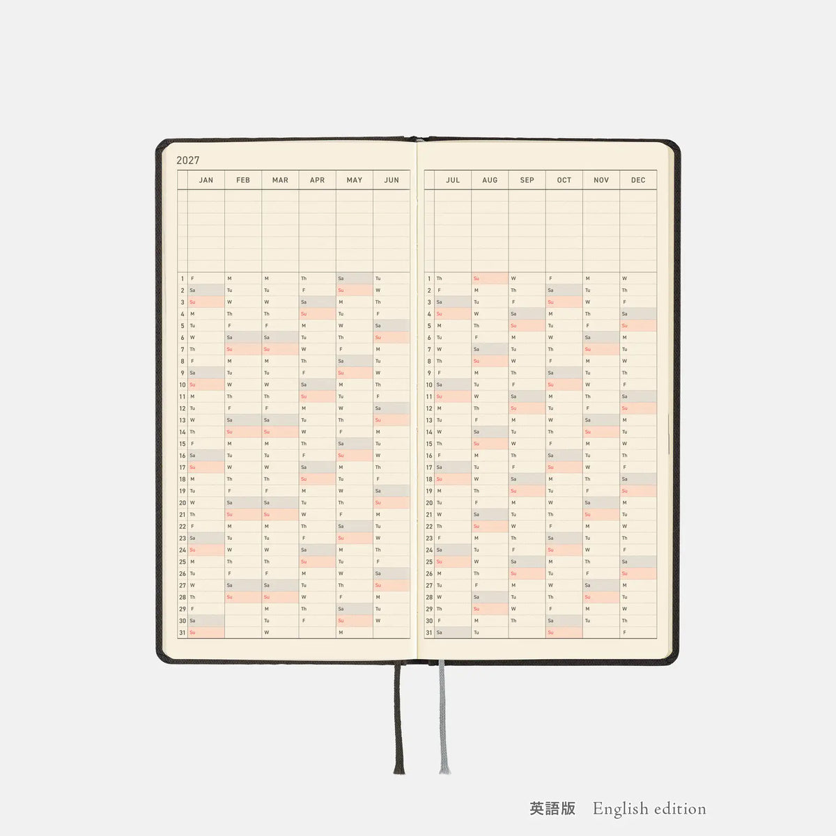 Hobonichi Techo Weeks 2027 Paper Series “Black Argyle” Planner