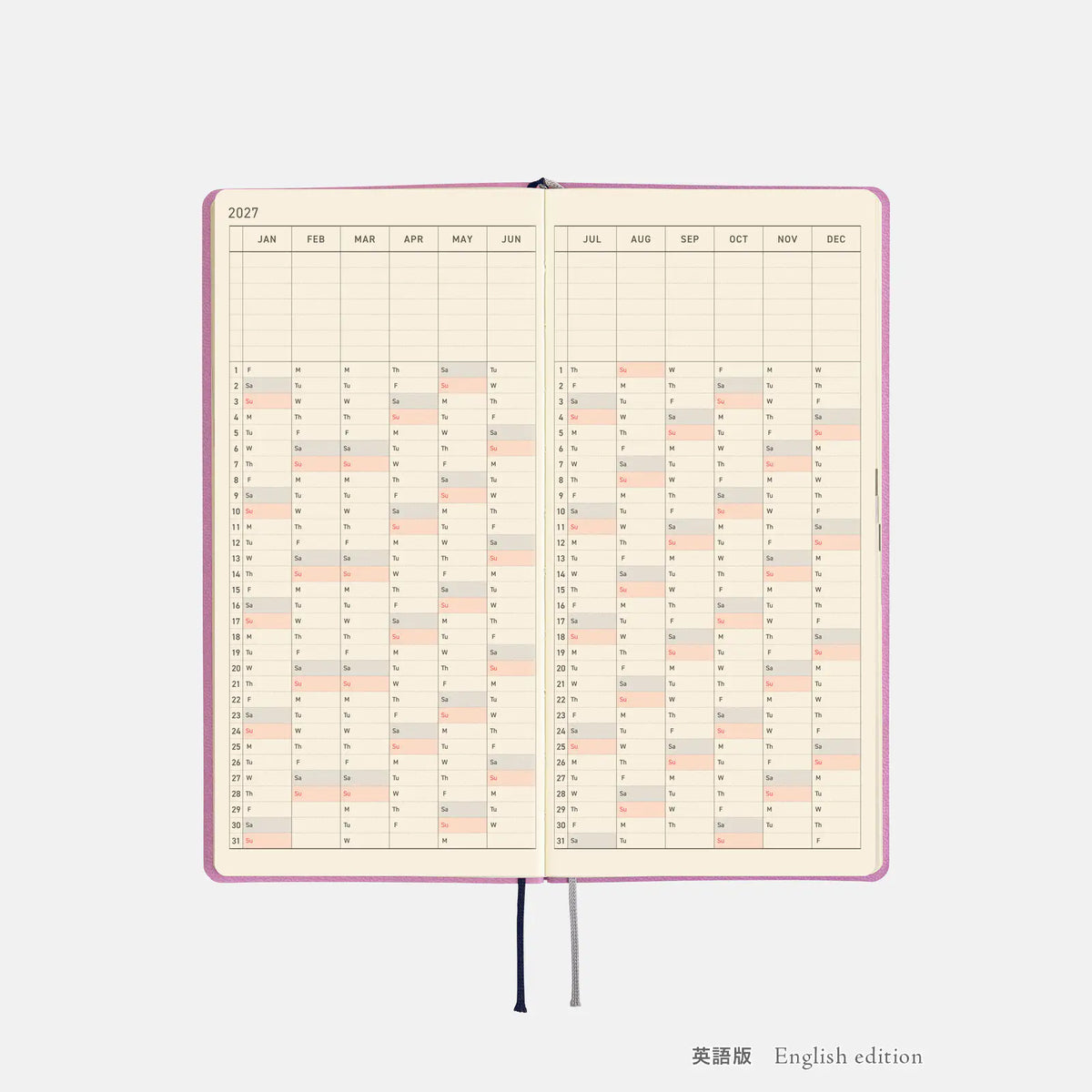 Hobonichi Techo Weeks 2027 Smooth “Lavender Milk” Planner