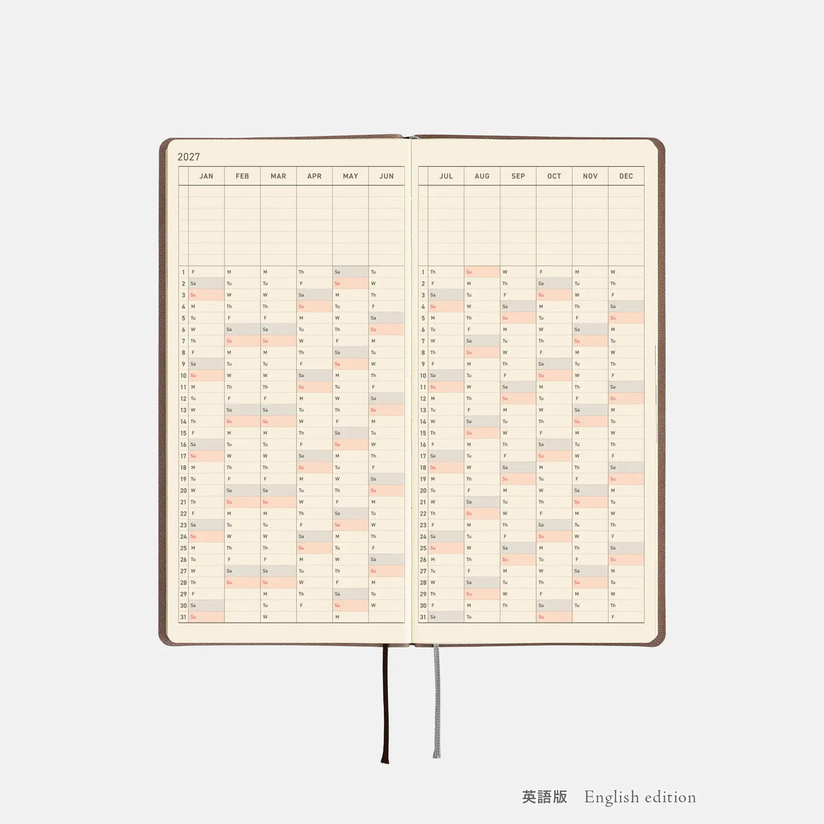 Hobonichi Techo Weeks 2027 Smooth “Cafe au Lait” Planner