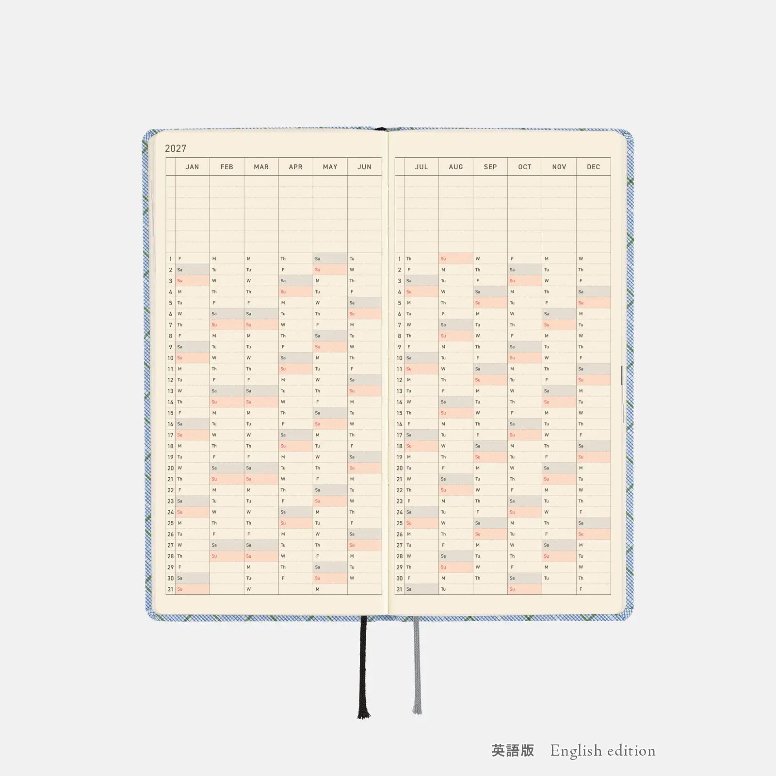 Hobonichi Techo Weeks 2027 Graph Check Planner
