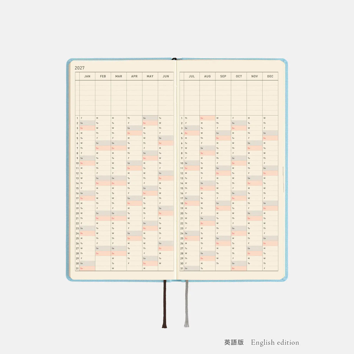 Hobonichi Techo Weeks Mega 2027 Colors “Sea Glass” Planner