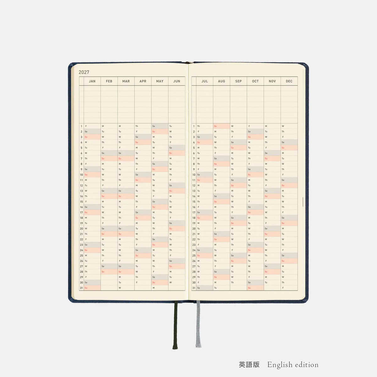 Hobonichi Techo Weeks Mega 2027 Colors “Midnight Blue” Planner