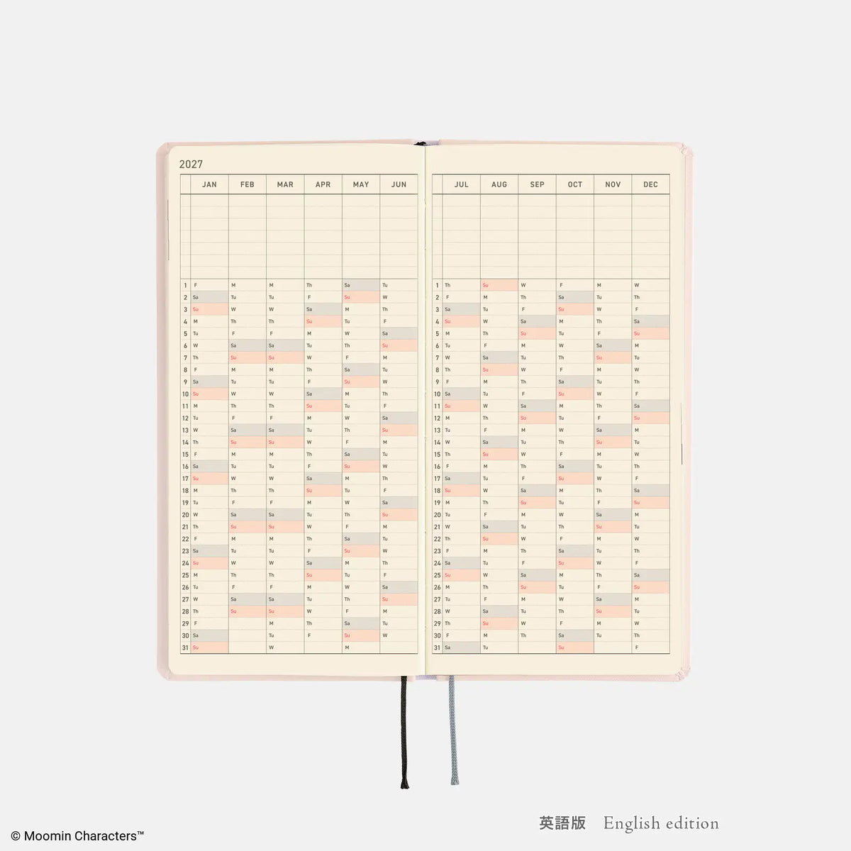 Hobonichi Techo Weeks 2027 Moomin “Around the Table” Weekly Planner