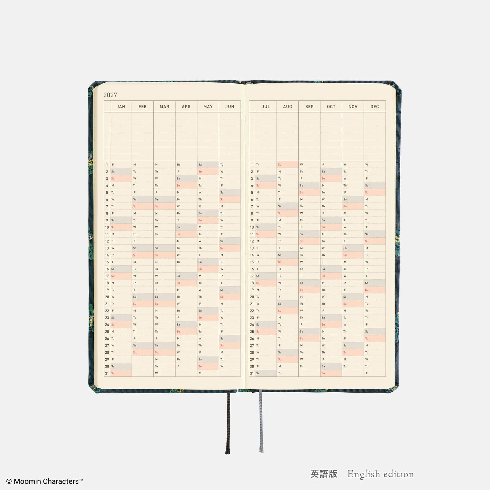 Hobonichi Techo Weeks 2027 Moomin “A Day with Snufkin” Weekly Planner