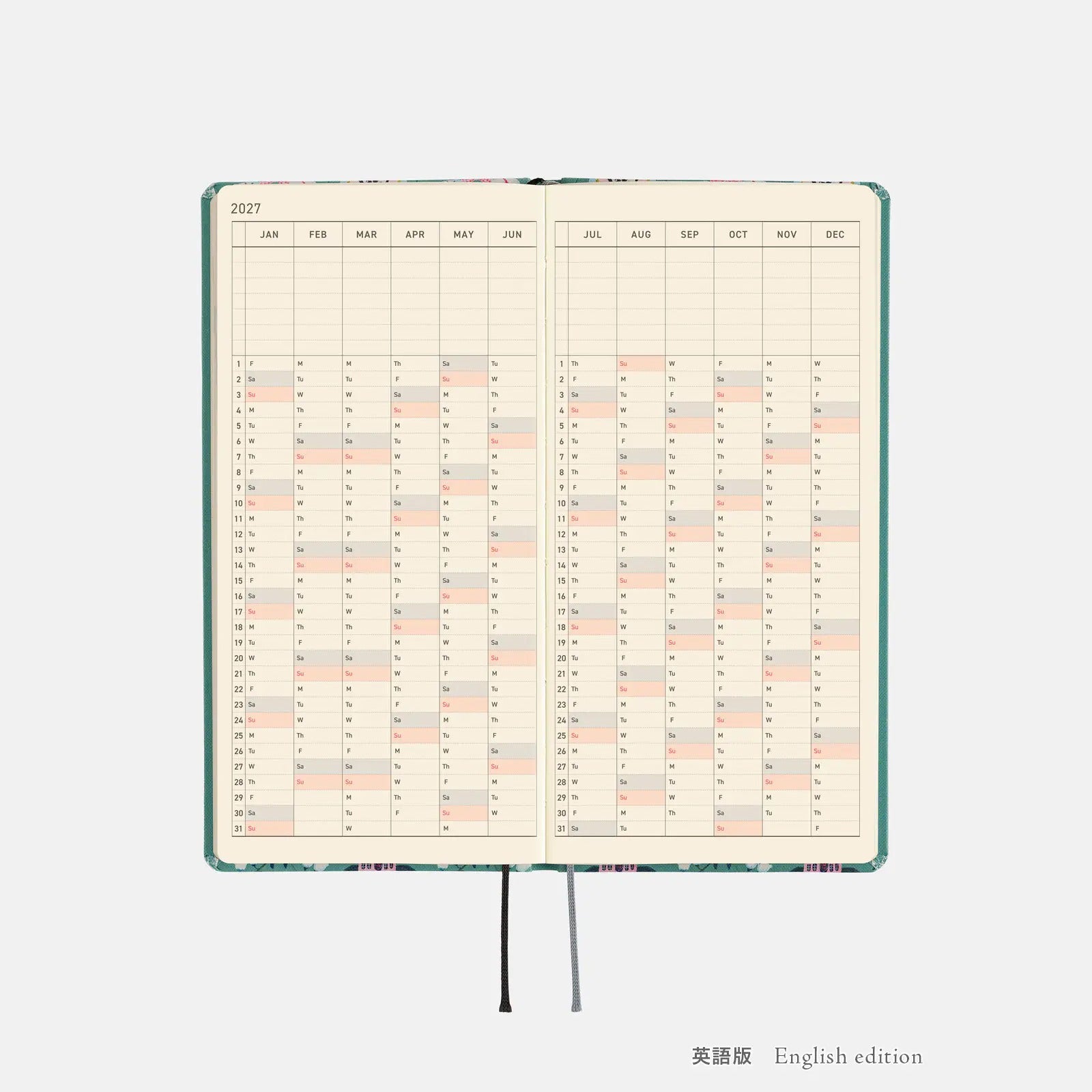 Hobonichi Techo Weeks 2027 White Cat Wallpaper Planner
