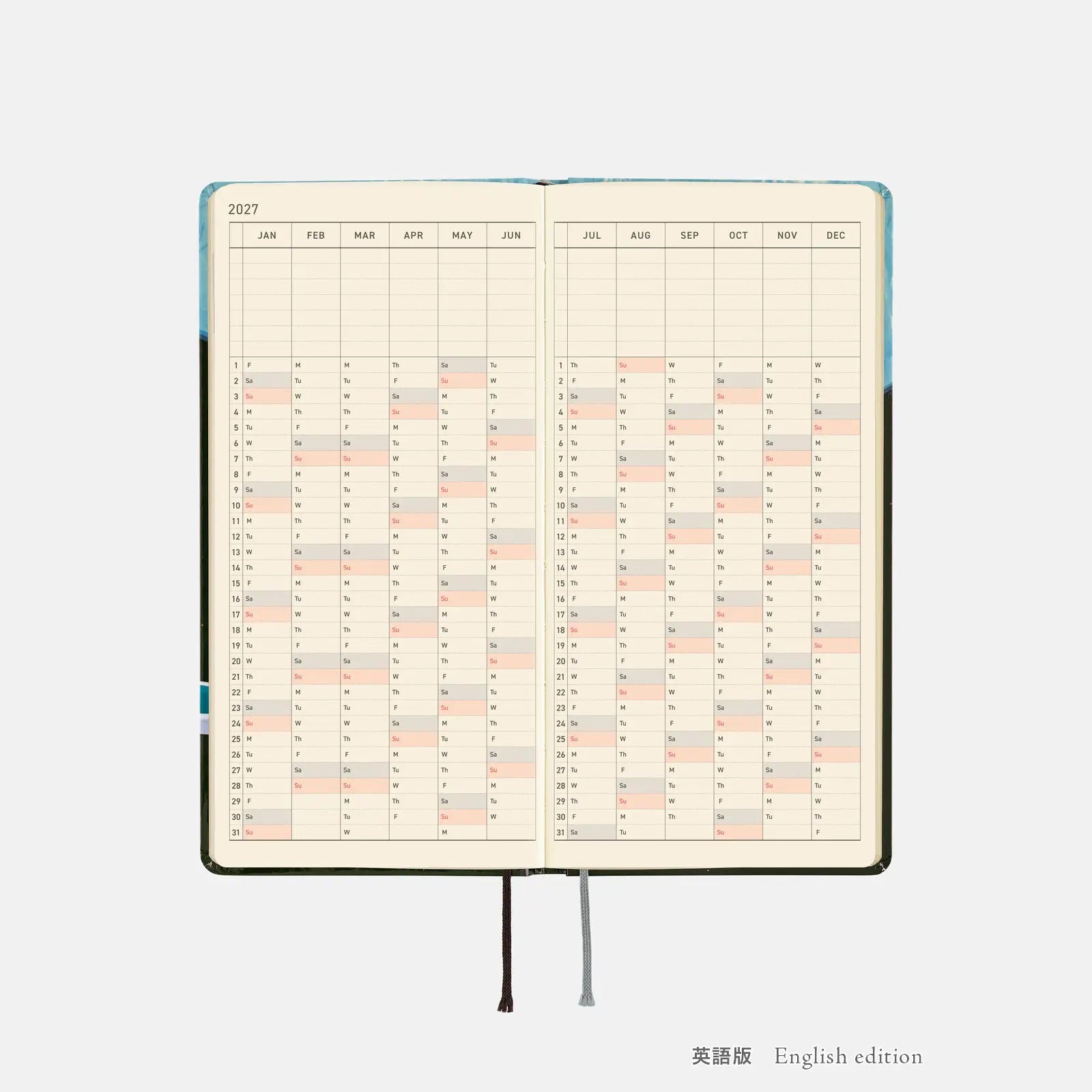 Hobonichi Techo Weeks 2027 Mizuiro Mori no Ryuseigun Planner