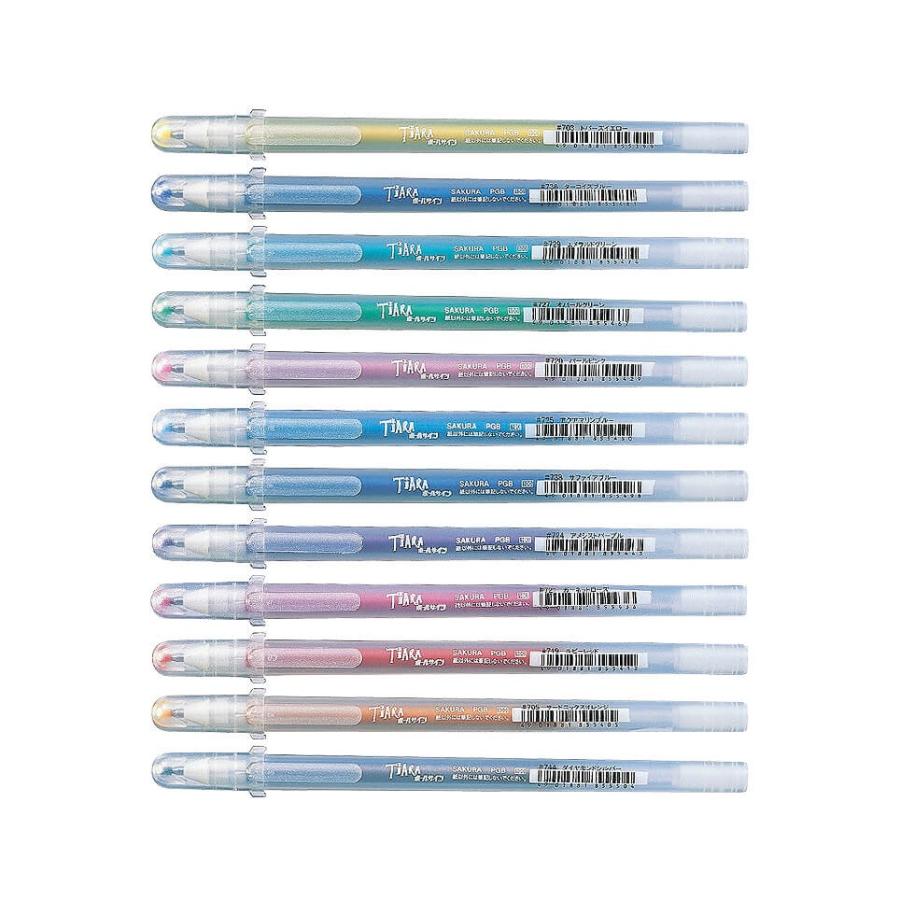 Sakura Crepas Ballsign Tiara Birthstone Colors Water-Based Gel Pens 12-Color Set PGB12TN